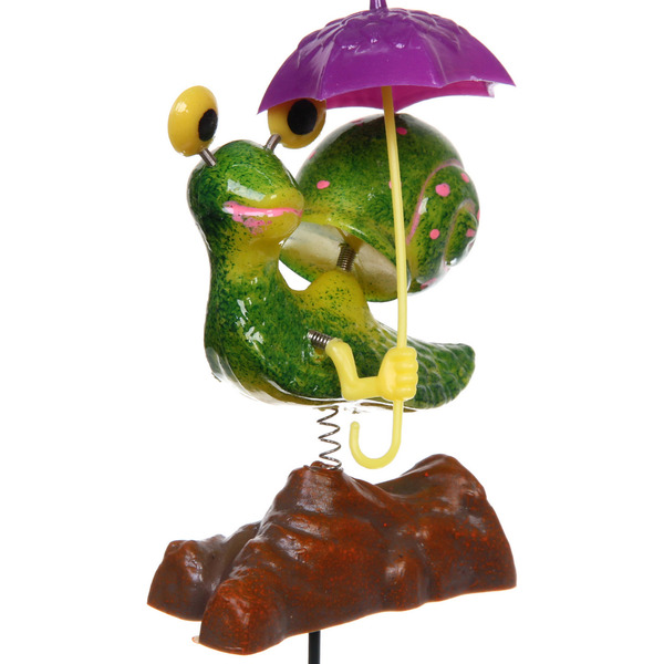 Фигура на спице "Улитка с зонтиком" 60 см (фигура 13*8 см), микс