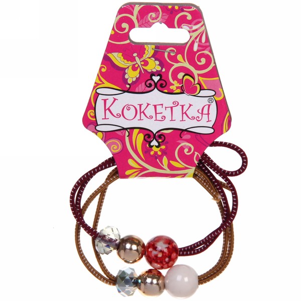 Резинки для волос 2шт "Кокетка - Your Style Малахит", цвет бусин микс, d-5,5см