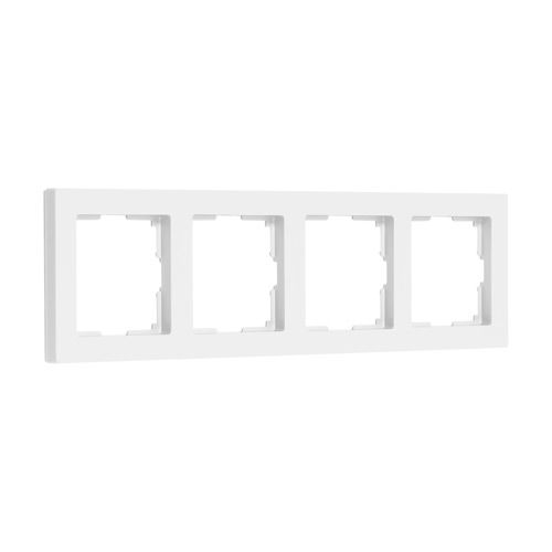 Рамка 4-местная пластик белая "Нептун" (SBE-06w-Plastic-FR-4)