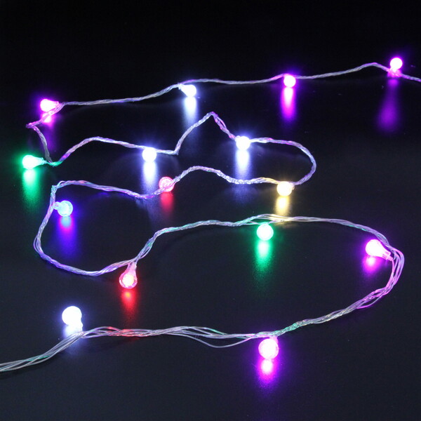 Гирлянда для дома НИТЬ "Сияющая капля" 10 м 60 ламп LED, прозр.пров, 8 реж,IP-20, Мультицвет (возможность соединения)