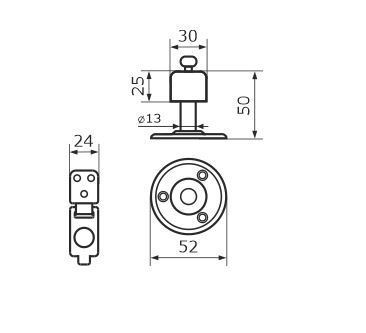 Домарт Стопор дверной с фиксатором 50 мм под хром (10)