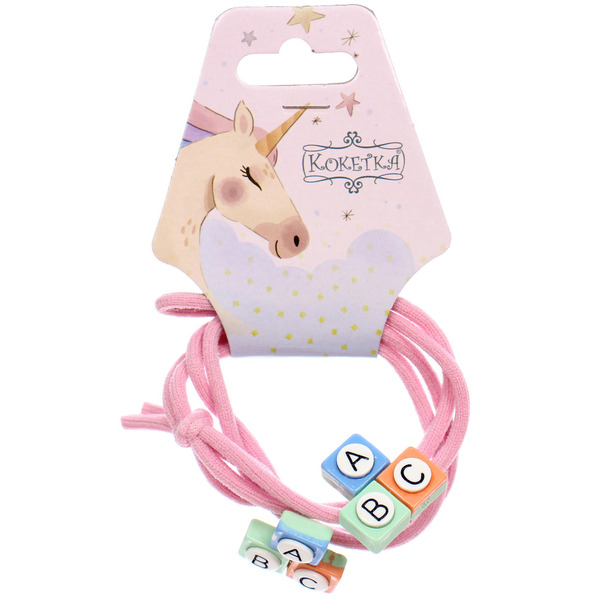 Резинки для волос 2шт "МИМИШКА", авс, микс 5 цветов, d-5,5см (подвес Единорог)