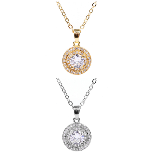 Подвеска из гиппоалергенного сплава со стразами "ЭЛЛАДА", цвет серебро и золото, d-20см/1см