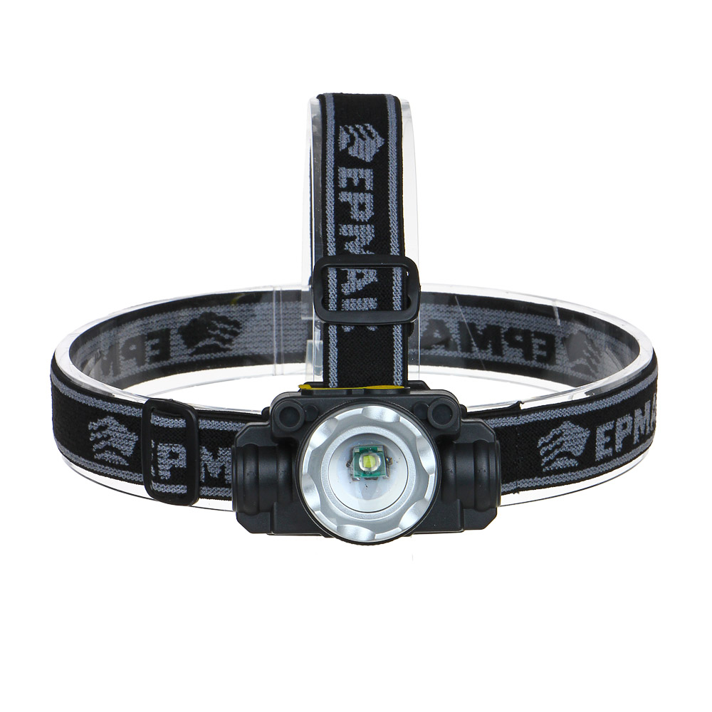 ЕРМАК Фонарик налобный, XPE, 5 Вт, 6х7см, 3 режима, 1500мАч, USВ кабель, пластик,1 цвет