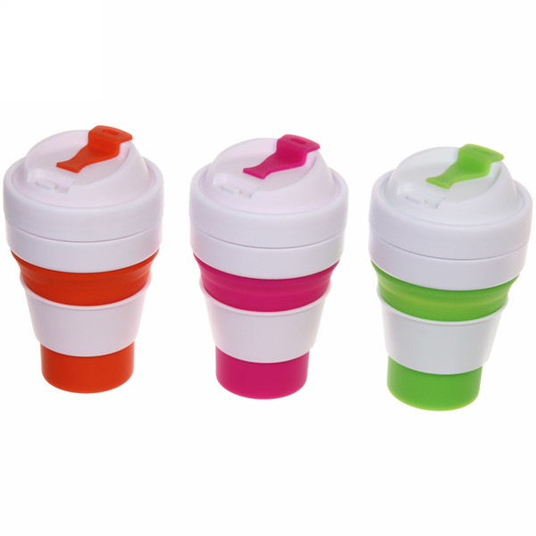 Стакан силиконовый складной 350мл "Пикник" с крышкой