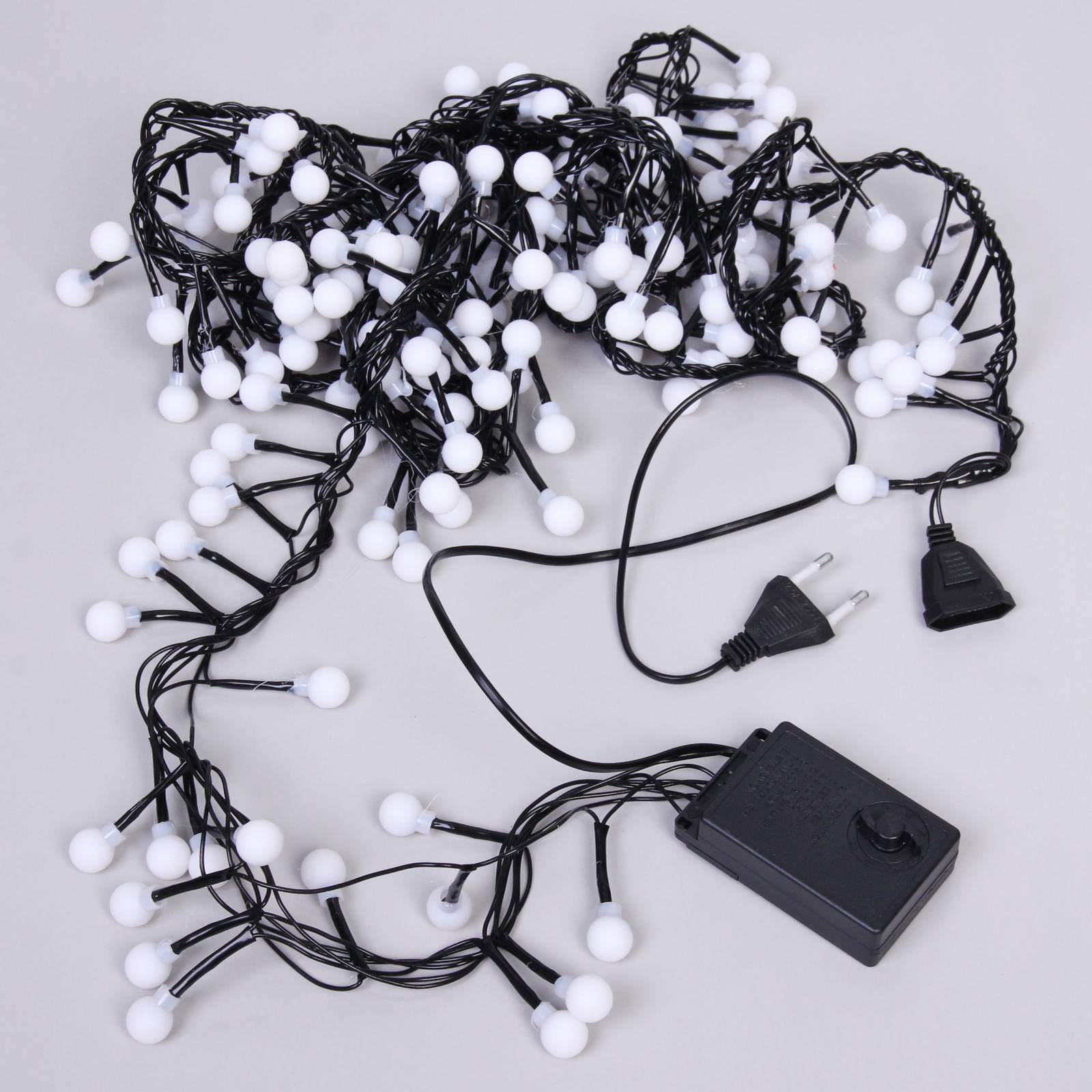 Гирлянда для дома Мишура 4 м, 200 ламп LED, d-1,4 см, черный пров, 8 реж, IP-40, Белый (возможность соединения)