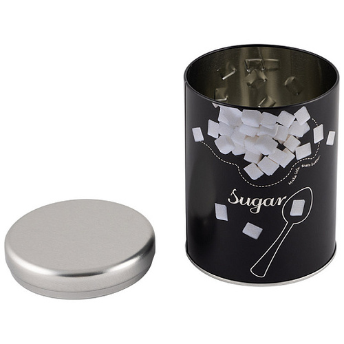 Банка с крышкой металлическая, круглая, 900 мл, дизайн "Сахар"