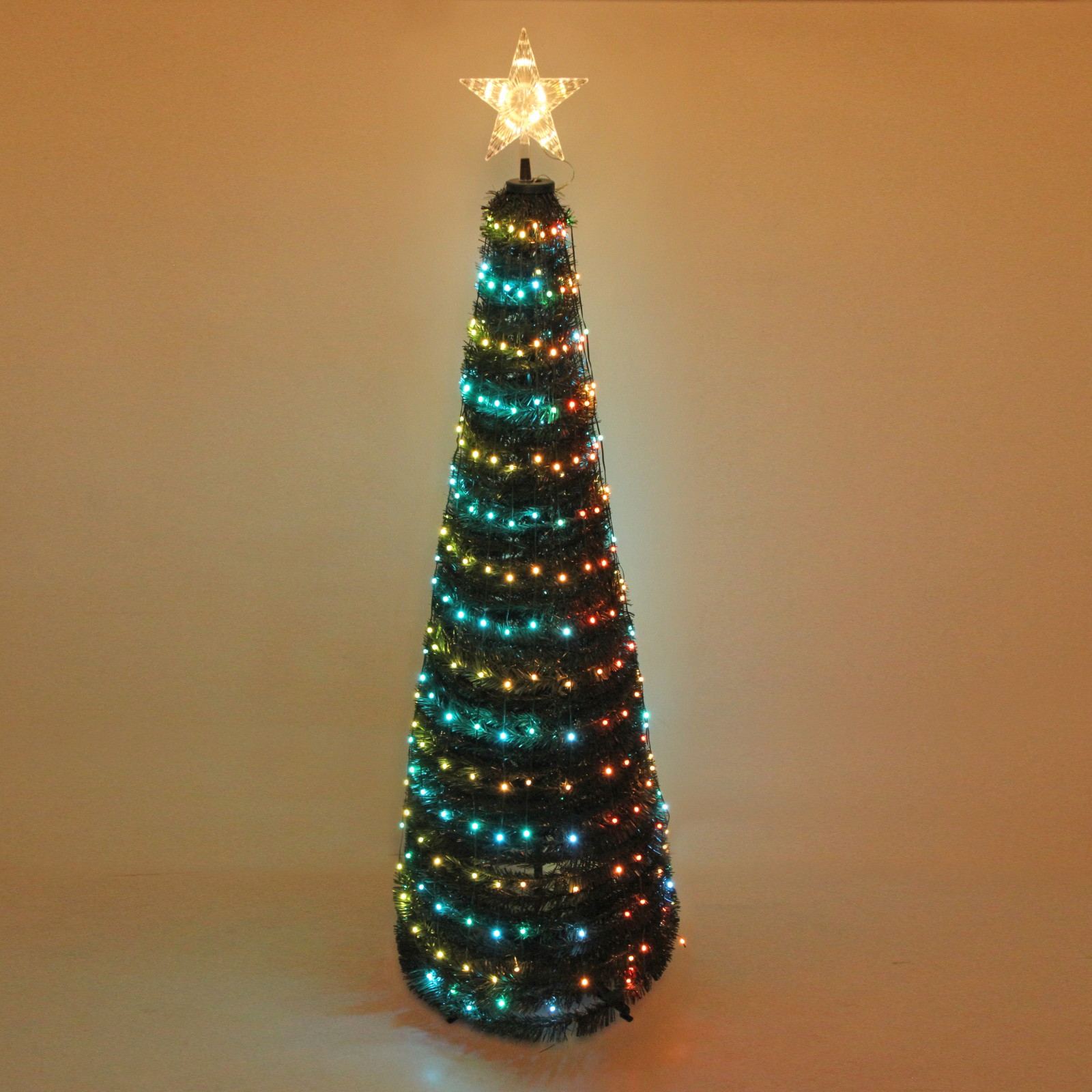 Елка с гирляндой "Ёлка" в1,8 м, d-0,6 м 17 линий 272 лампы LED, зелен. пров, более 8 реж,IP-20, RGB