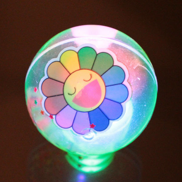 Мяч 6,5 см "Радужный цветочек" (попрыгун с водой и подсветкой) СТИКЕР НА ВЛОЖЕНИЕ