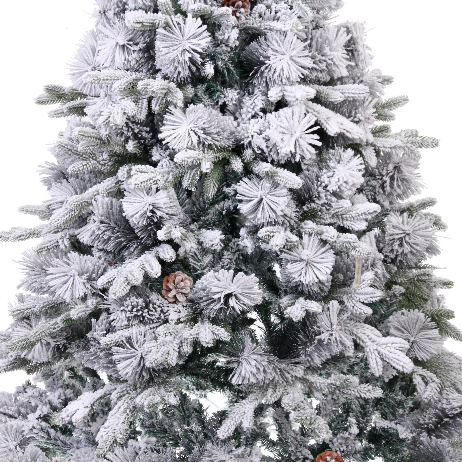 Ёлка "Снежная рапсодия" 210 см, ПВХ+Леска, шишки, белый иней (1100 веток)