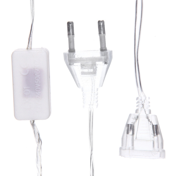 Гирлянда для дома 4,0 м 20 ламп LED с насадками КАПЛЯ, прозрач.пров., авторежим.,IP-20 RG/RB (возможность соединения)