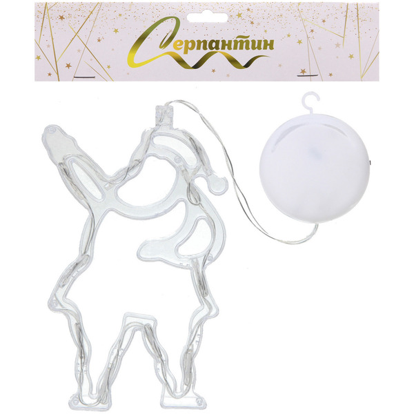 Фигура светодиодная "Дед Мороз" 11х18 см (батарейки 3 ААА), 1 реж, Белый