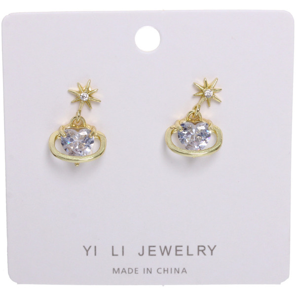 Серьги из гиппоалергенного металла "ПАЛУМНА", звезды, цвет золото и серебро, 2*1,5см