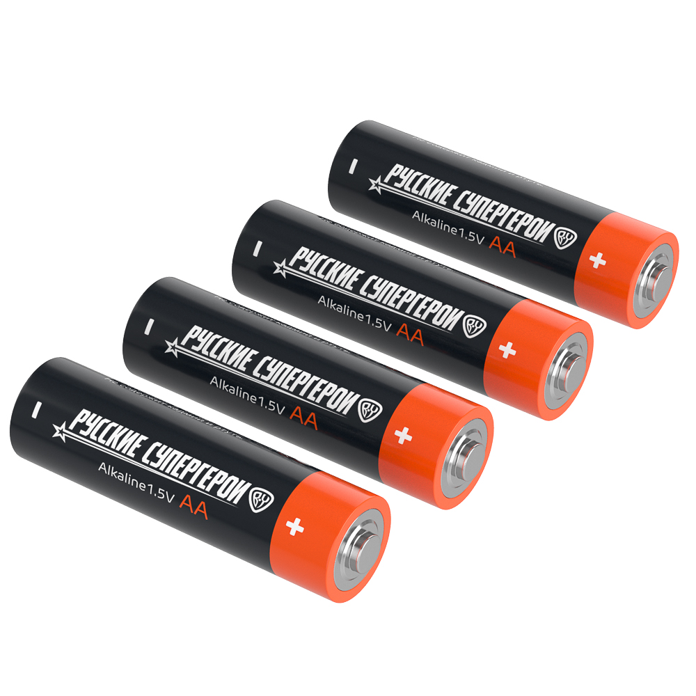 BY Русские Супергерои Батарейки АА 4шт в блистере, щелочные, Герои, ЗАРЯ