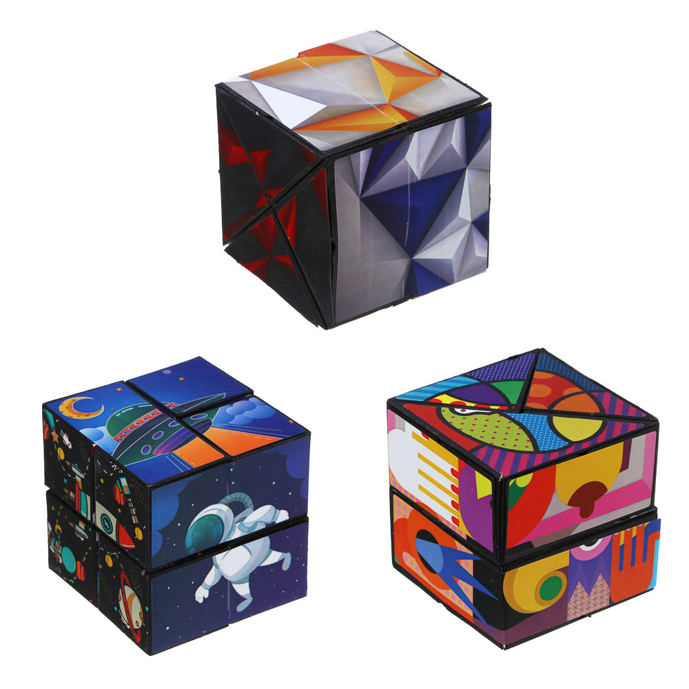 ИГРОЛЕНД Головоломка 3Д "Магнитный куб", PP, 6х6см, 3 дизайна