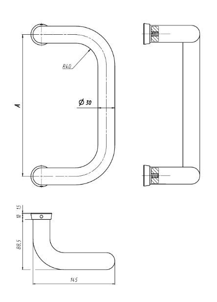 ЛДМ... FURAL 300 мм белая (алюм.) Ручка-скоба(01.300.30 RAL 9016) (5)
