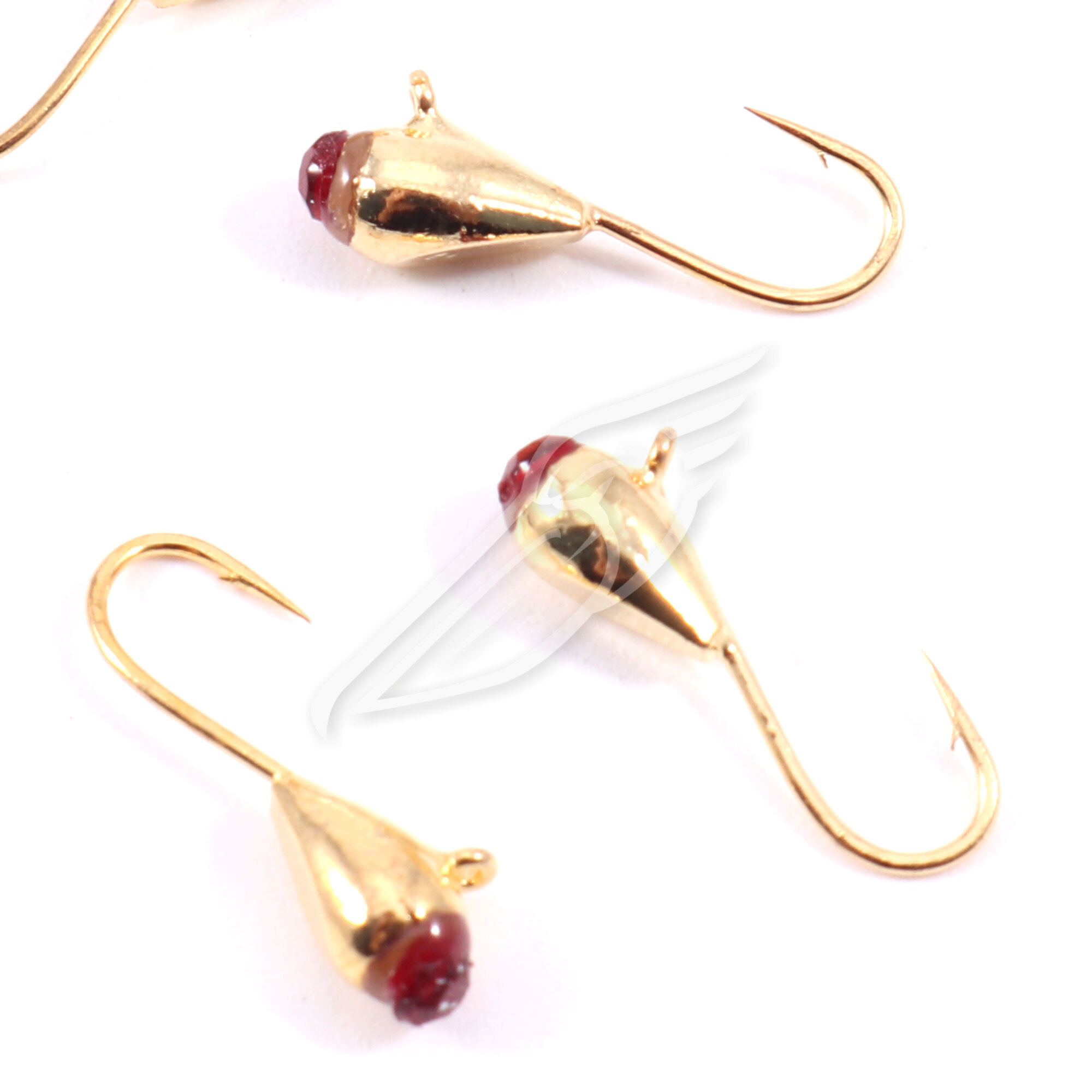 Мормышка вольф"ЯМАН"Капля с ушк. + кр. камень, р.3, вес 0,5 г, цв.золото(уп.5 шт.)