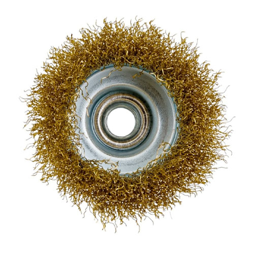 Щетка для шлифмашинки ВОЛАТ "чашка" гофрированная 75мм, для УШМ, М14 торцевая крацовка