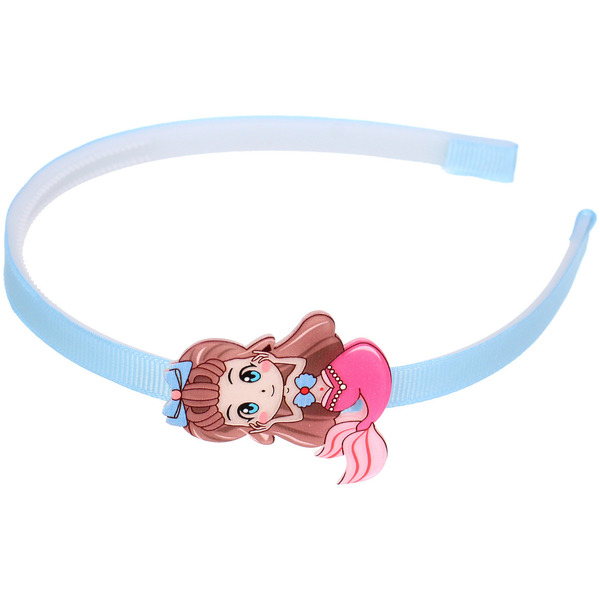 Ободок для волос детский на блистере "РОЗОВОЕ ОБЛАКО", русалочка, микс 6 цветов, 1см