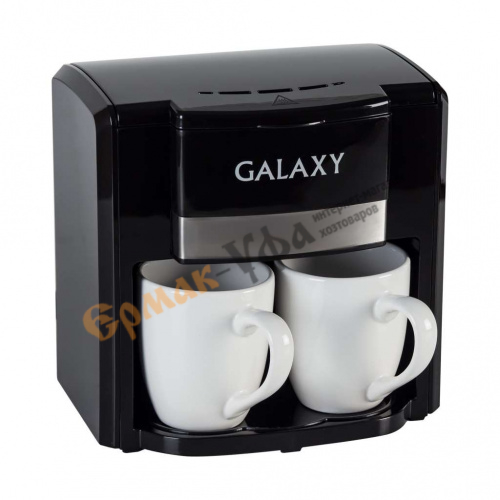 яяяКофеварка эл.Galaxy GL 0708   750 Вт, объем 0,3л (2чашки) черный
