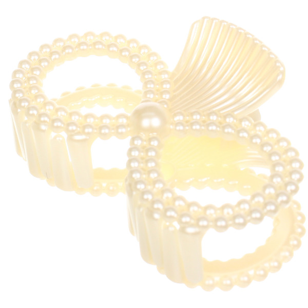 Заколка-краб для волос "Мон Пион", завиток, цвет белый, 9,5см (Блистер)