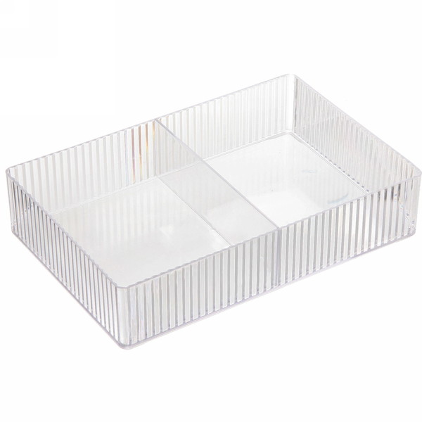 Органайзер - контейнер для хранения "ЭДЭЛЬ", прозрачный, два отделения, 25*17*5см 