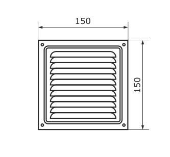 Домарт 150*150 (серый металлиик)  метал.Решетка вентил (50)