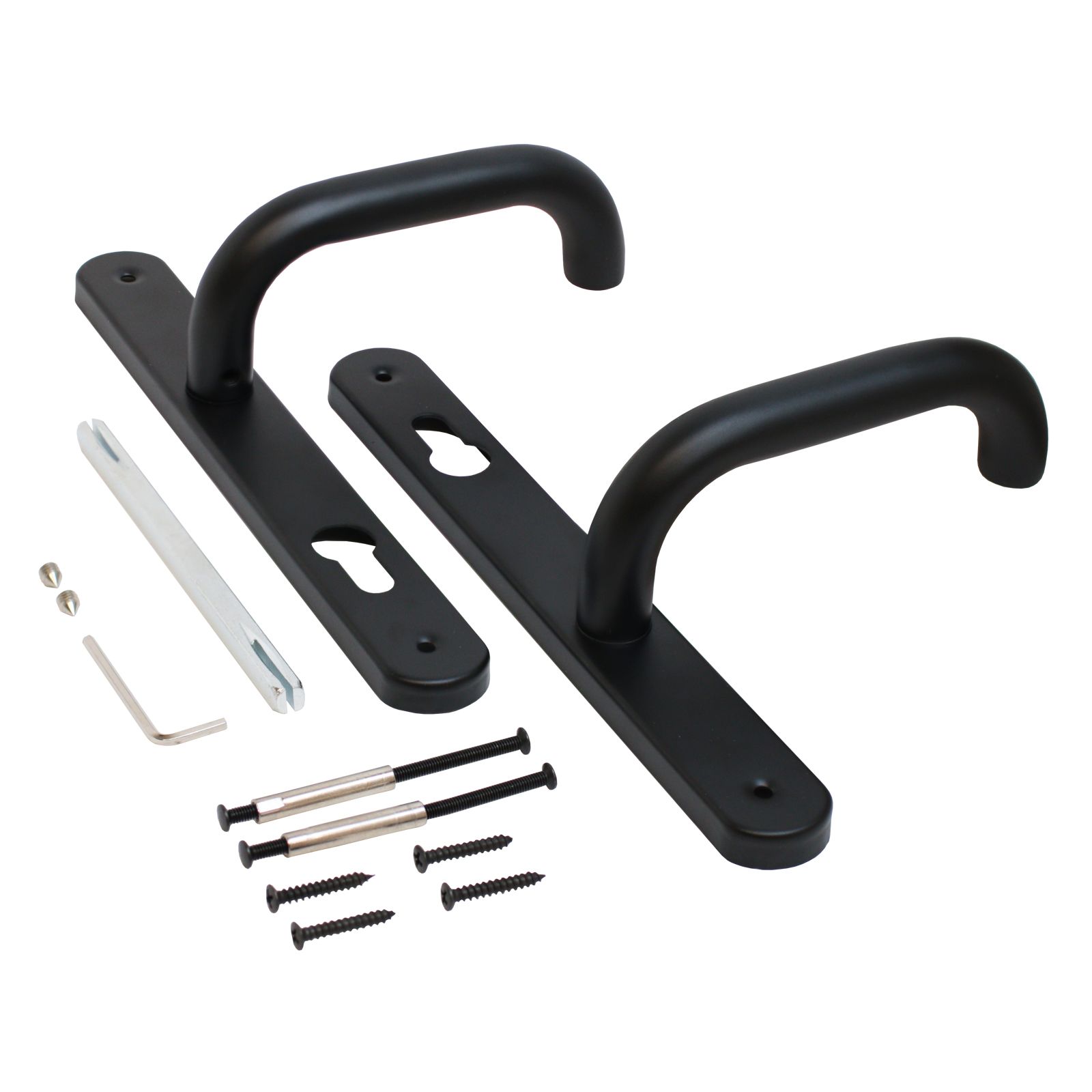 БУЛАТ РФ 85.30.09.02НС черный AISI 201 INOX нержавеющая сталь д/узкопроф.замков Ручка на планке (24)