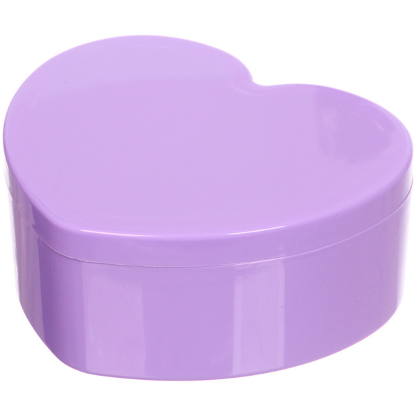 Шкатулка пластиковая с зеркалом "KiKi HAUS", сердце, цвет сиреневый, 13.5*11.5*5.5см (в коробке)