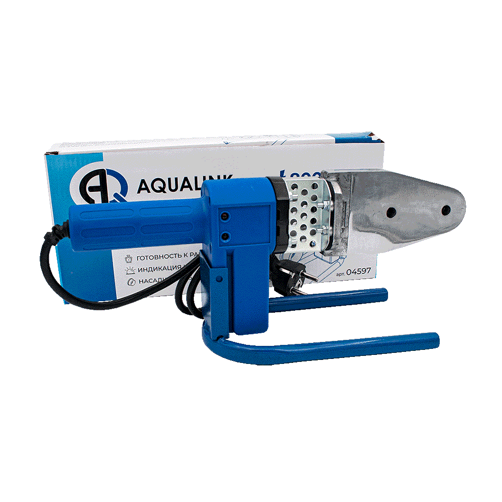 Набор для сварки полипропиленовых труб 800 Вт 3 насадки: 20, 25, 32 мм шестигранный ключ AQUALINK 04597