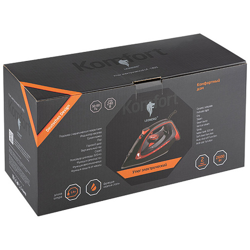 Утюг Leonor LE-1805, 2600Вт, паровый спрей, красно-черный