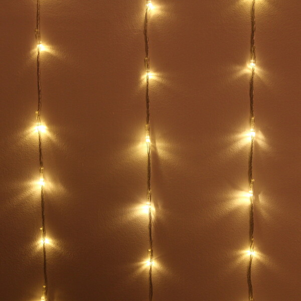 Гирлянда для дома ЗАНАВЕС "Водопад" ш3,0* в2,5 м 360 ламп LED, прозрач.пров, 8 реж, IP-20, Теплый белый (возможность соединения)