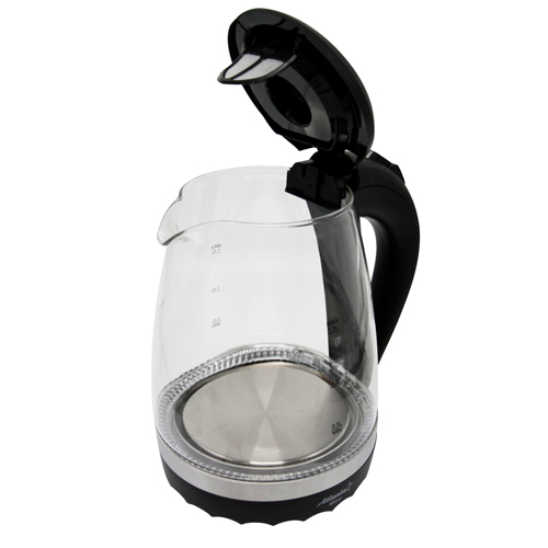 Чайник стеклянный электрический с подсветкой Atlanta 1,5 л, 1850-2200  Вт, черный