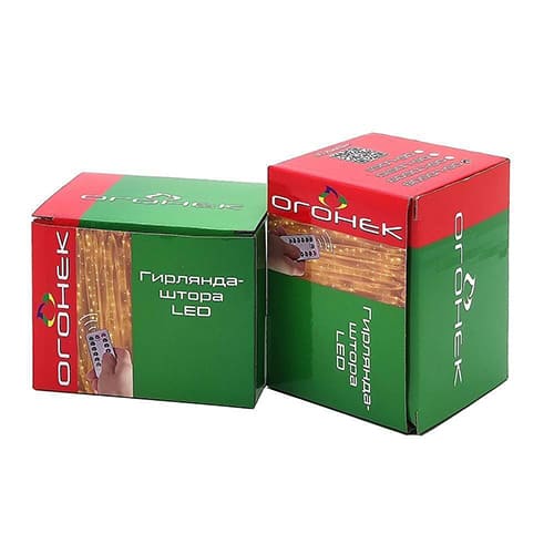 Гирлянда-штора с крючком LED Огонек OG-LDG08, 3х3 м, 300 ламп, USB, белая холодная