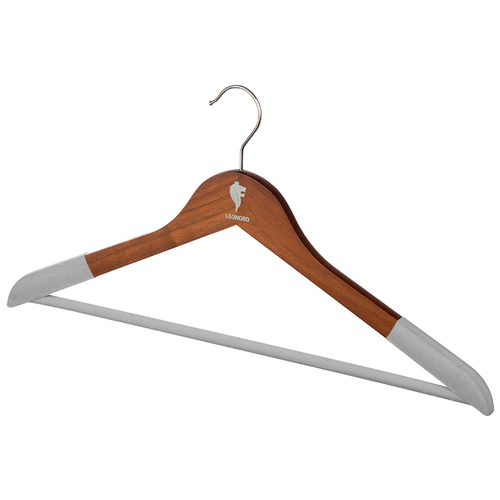 Набор вешалок деревянных, флокированных, темно-коричневый