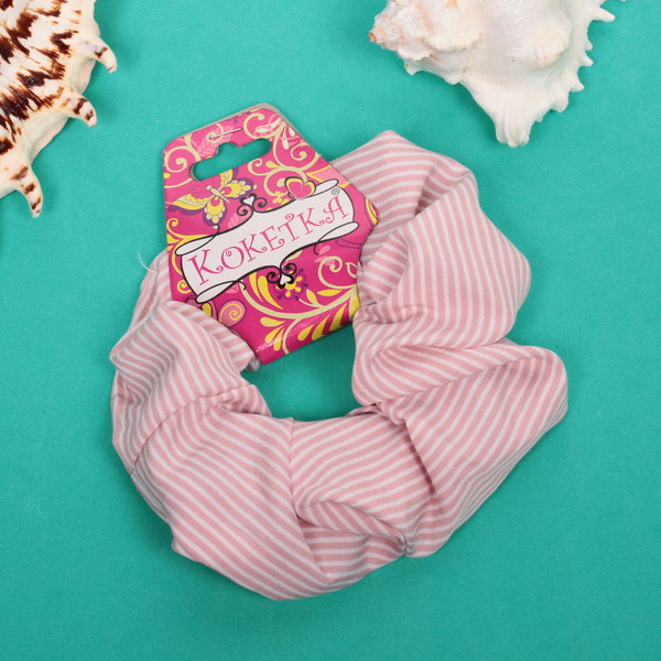 Резинка для волос "Collection School", принт полоска, микс 6 цветов, d-10см