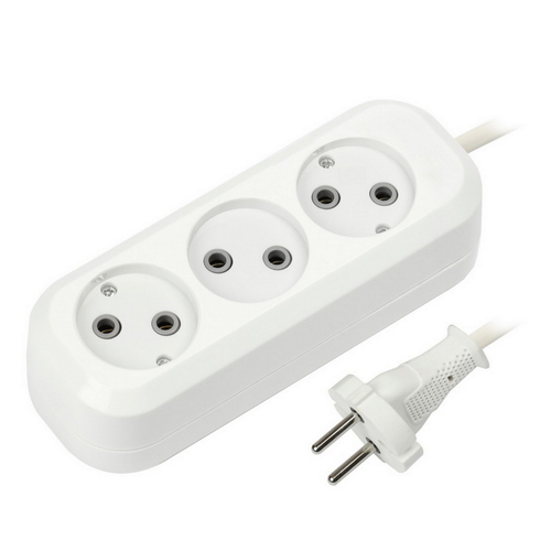 Удлинитель 3-местн 1,5 м без заземления Smartbuy 10А/2,2кВт ПВС 2х1 мм², 1/50