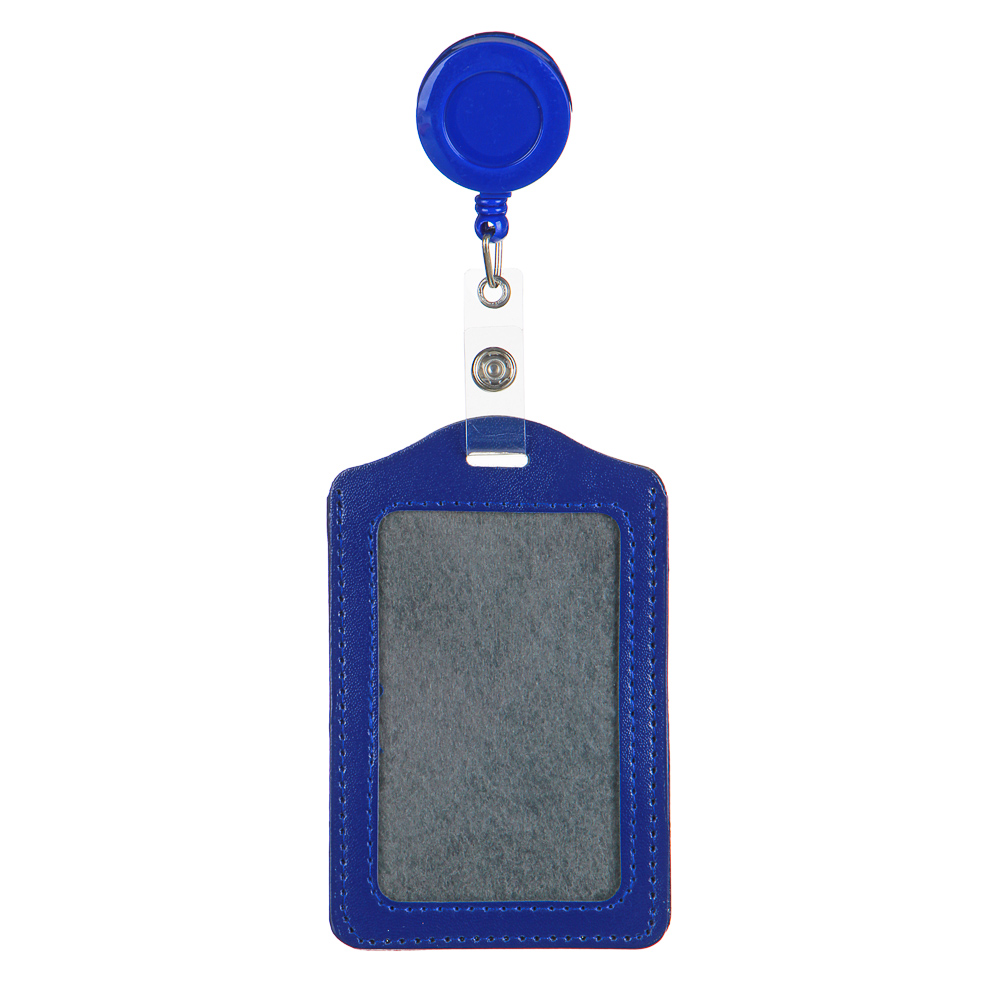 Чехол для карты, бейджа, пропуска, 11х7см, ПУ, три цвета, рулетка со шнурком 60см, пакет с подвесом