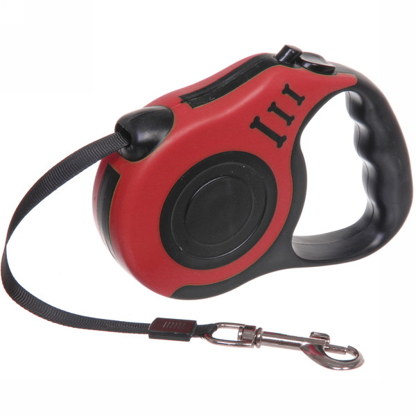 Поводок-рулетка "Дог" 5м до 15кг цвет красный