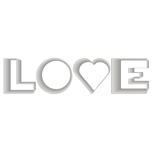 Набор кулинарных форм "LOVE". 4 шт. Размеры 6~7х7 см. 