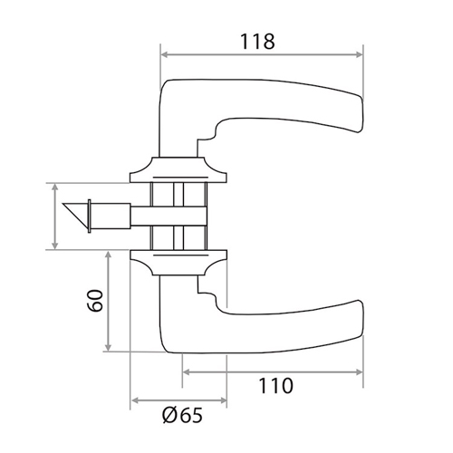 Ручка защелка ЗВ6-03 с фиксатором универсальная Trodos, хром, 1/24