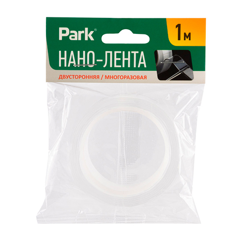Нано-лента двусторонняя клейкая многоразовая, прозрачная, 1 м, 1/12/240