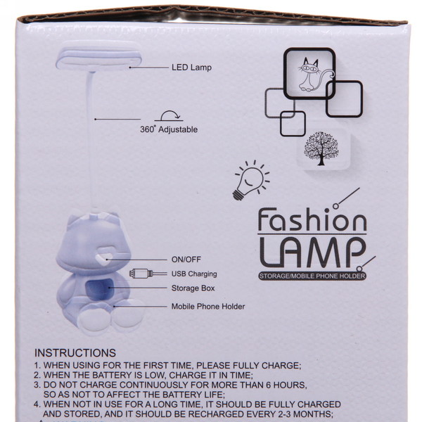 Светильник настольный "Marmalade-Кот Томас" LED 28*8,5*8см USB 2W 5V, Мятный