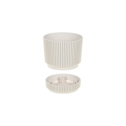 Горшок для цветов СТРИП d-200мм 3,9л с подставкой (кремовый) (1/16)