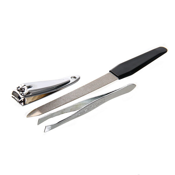 Маникюрный набор на блистере, 3 предмета "Ultramarine - Ваши ручки" (пилка металлическая, кусачки и пинцет)