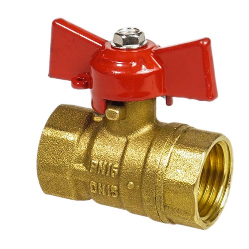 Кран шар 1/2 г/г бабочка латунь (БЕЛАРУСЬ) (1/160)