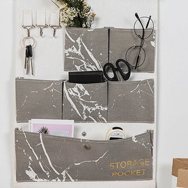 Карман настенный 6 отделений 3 крючка "ИДЕЯДОМА", цвет серый, 35*50см (лейбл Селфи)
