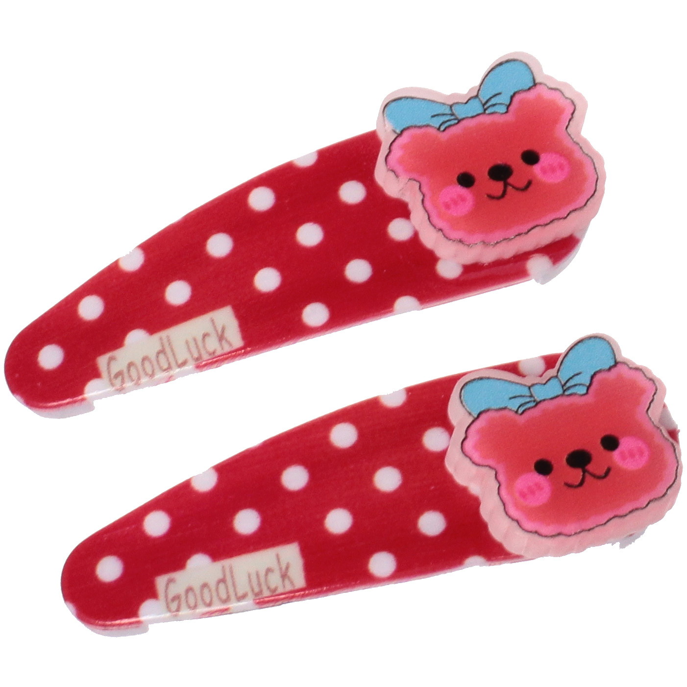 Зажимы для волос детские 2шт "Happy smile", мишка с бантиком, микс 4 цвета, 5*2см