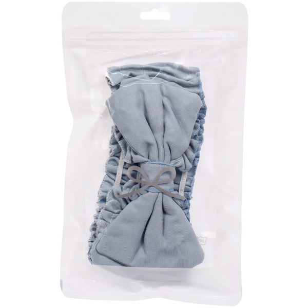 Повязка на голову косметическая "ДАЙМОНД РУШ", бантик, цвет белый, пудровый, небесный и лиловый, 20*7см (ZIP пакет)