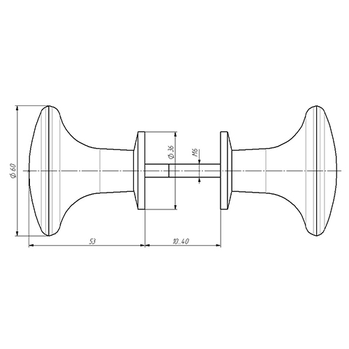 Ручка кнопка РК-01 60 мм, черный, Хедер